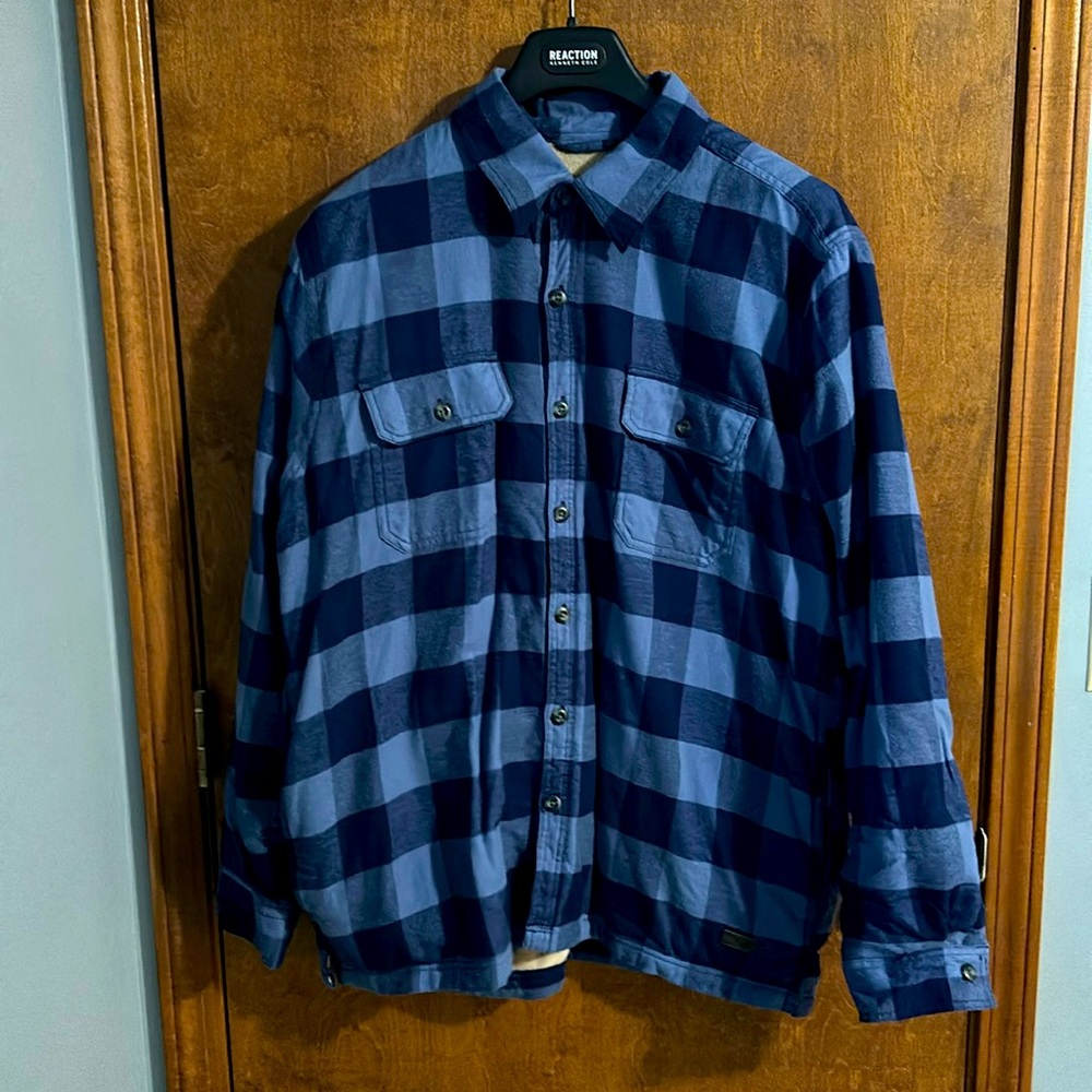 Bass Blue Plaid Heavy Jacket Sweatshirt XL NWOT